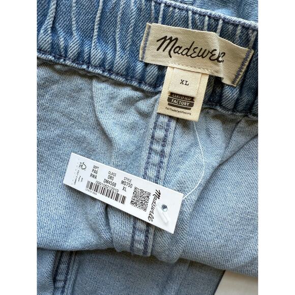 Madewell NWT Denim Easy Pull-On Shorts Women’s Size XL Rathmore Wash - Picture 6 of 6